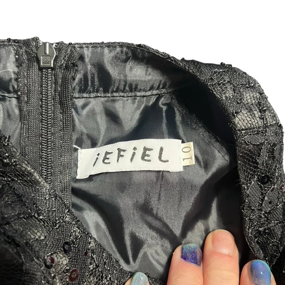 Iefiel - Girls Black Dressy Beaded Romper Sz 10